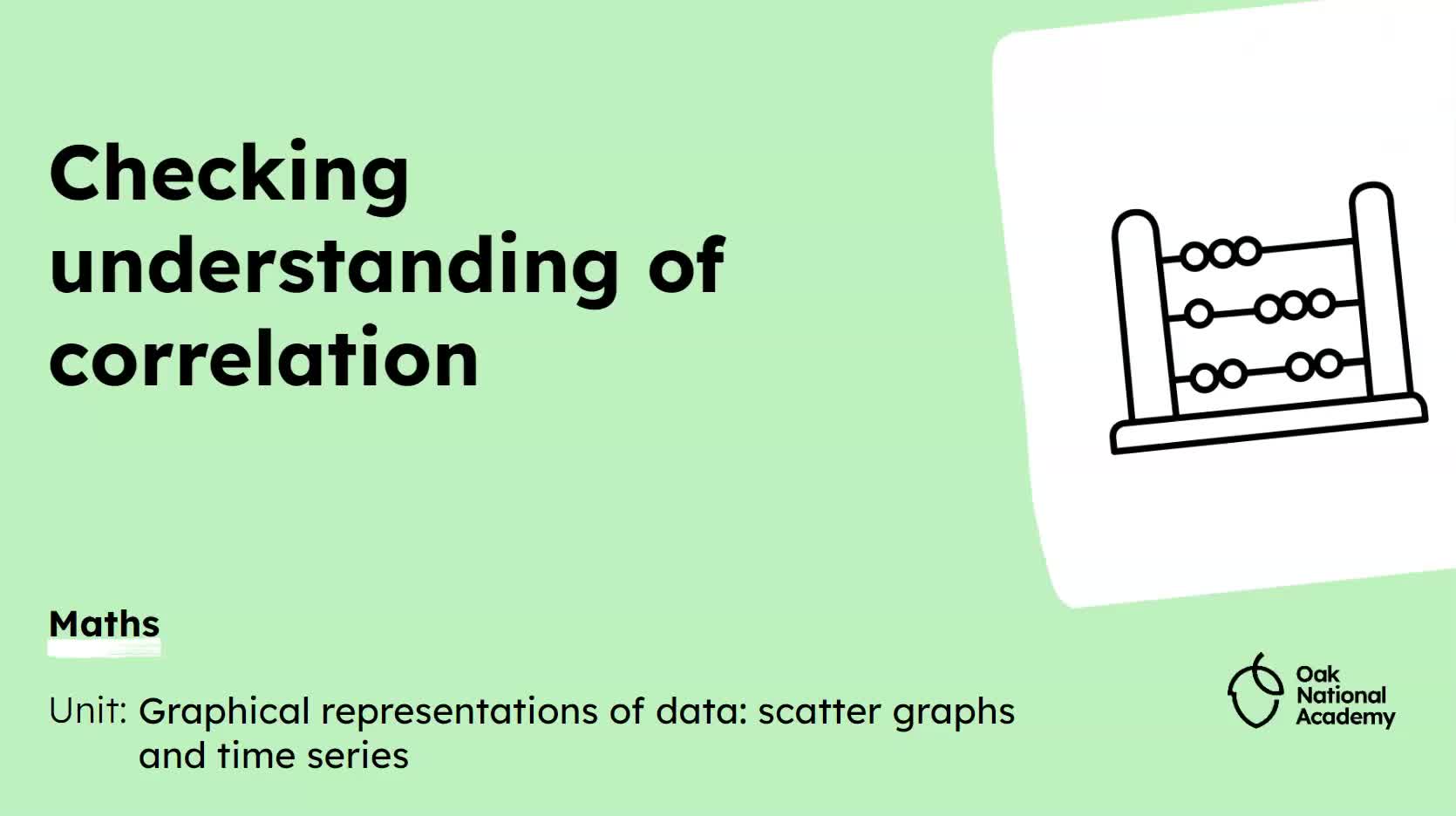 Checking understanding of correlation