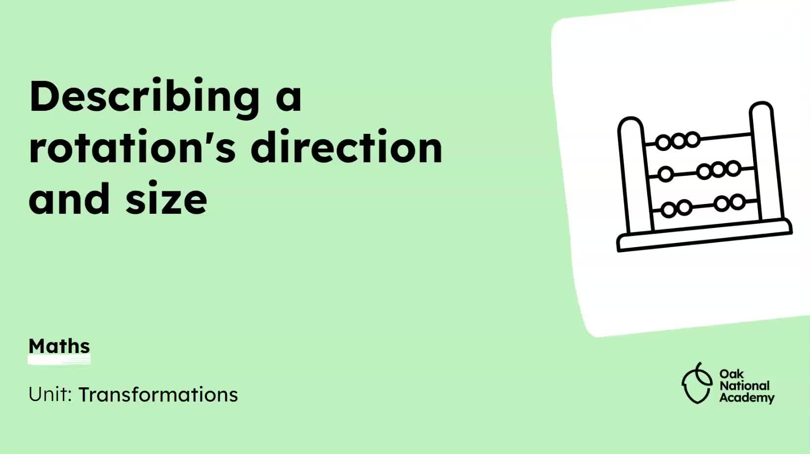 Describing a rotation's direction and size