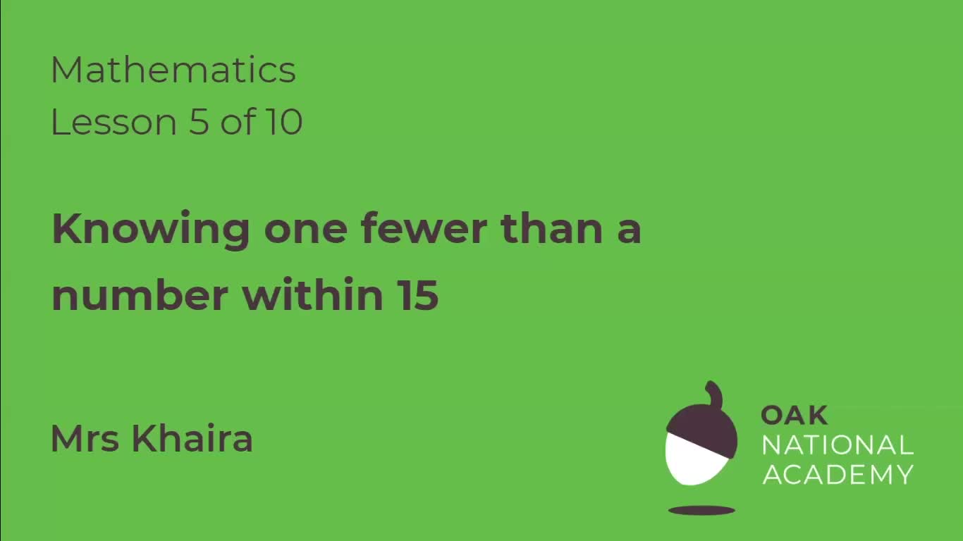 Knowing one fewer than a number within 15