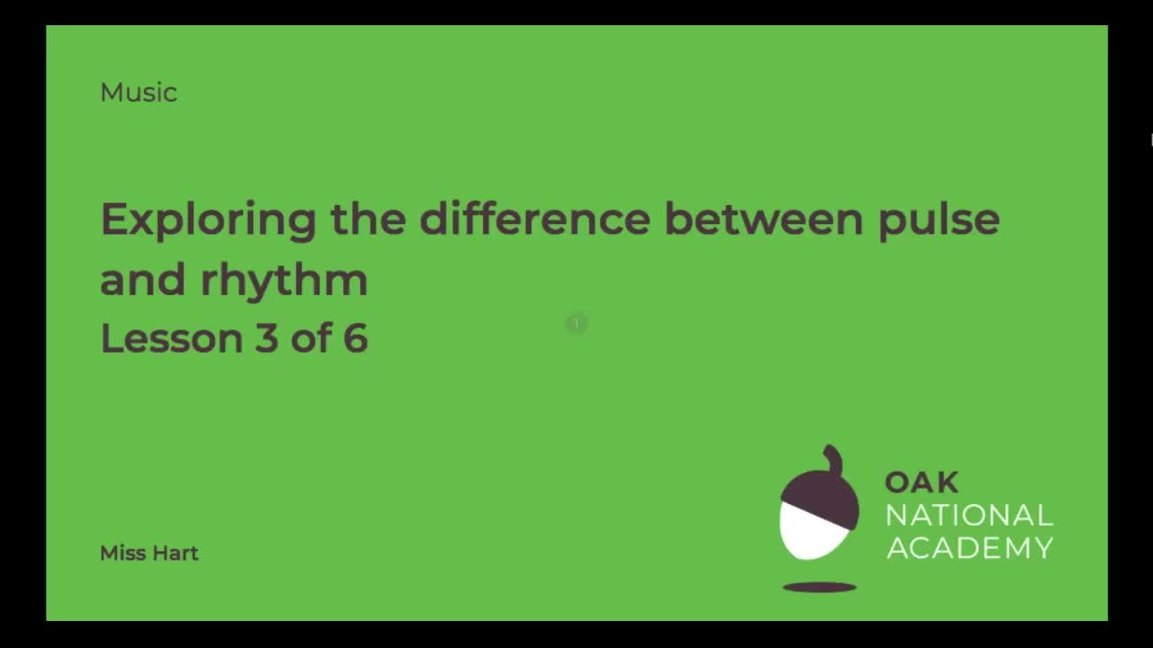 Exploring the difference between pulse and rhythm