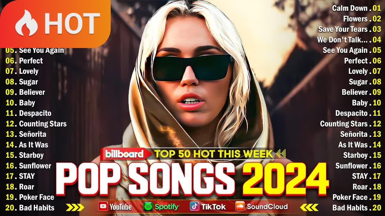 Miley Cyrus, The Weeknd, Ed Sheeran, Rihanna, Maroon 5, Adele, Dua Lipa, Ava Max - Billboard Hot 100