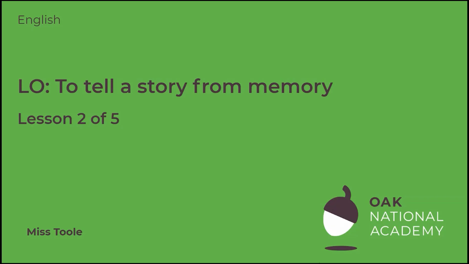 To tell a story from memory