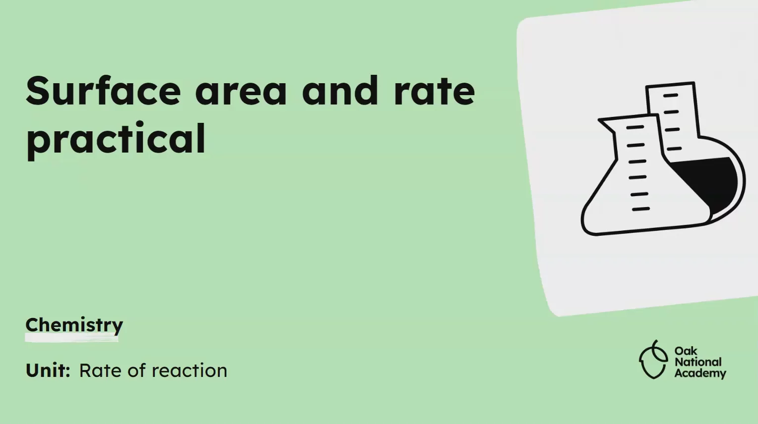 Surface area and rate: practical