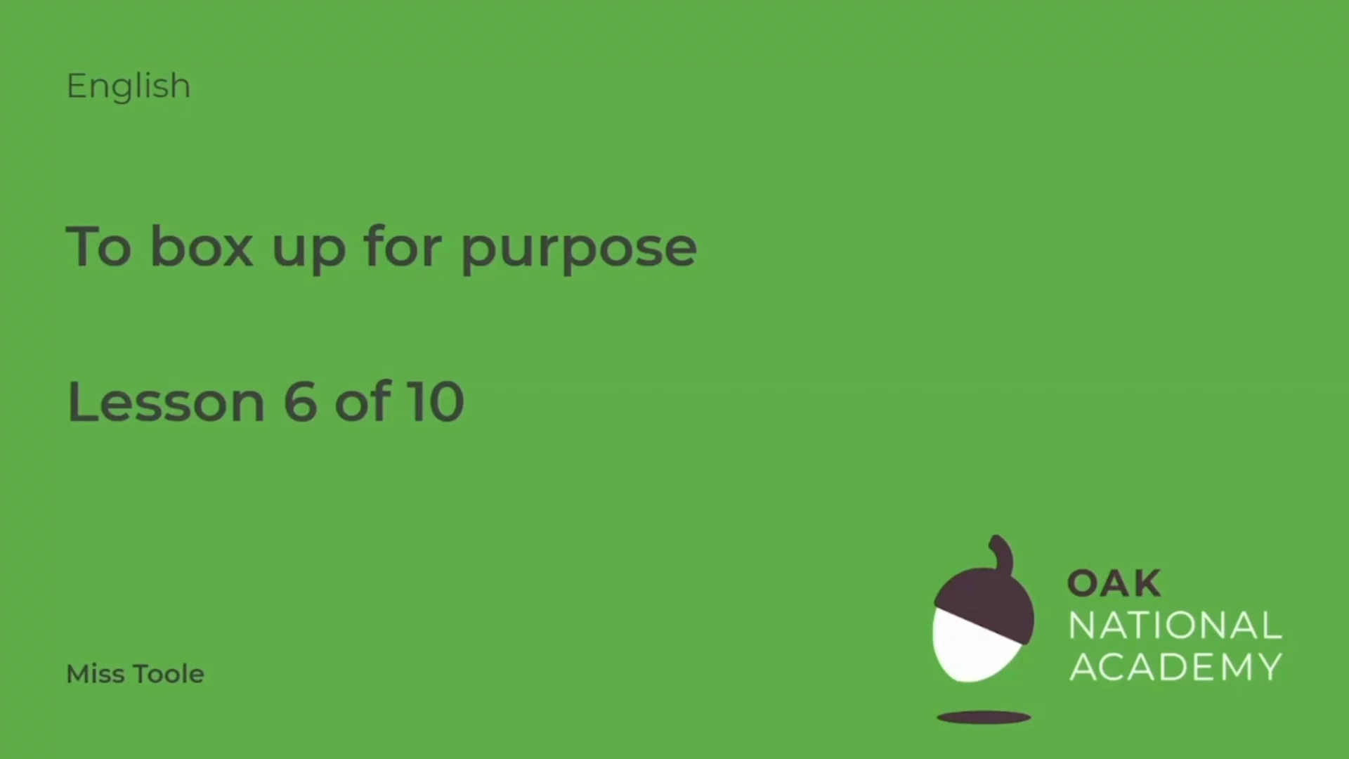 To box up for purpose