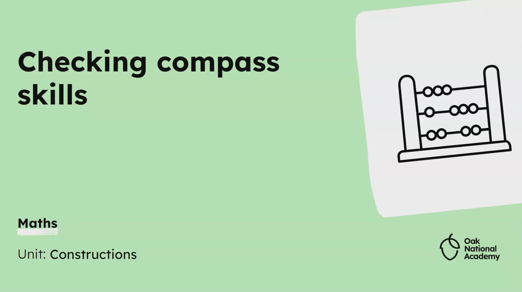 Checking compass skills