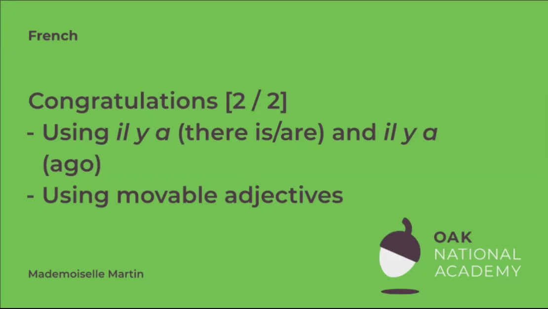 Congratulations (Part 2/2)