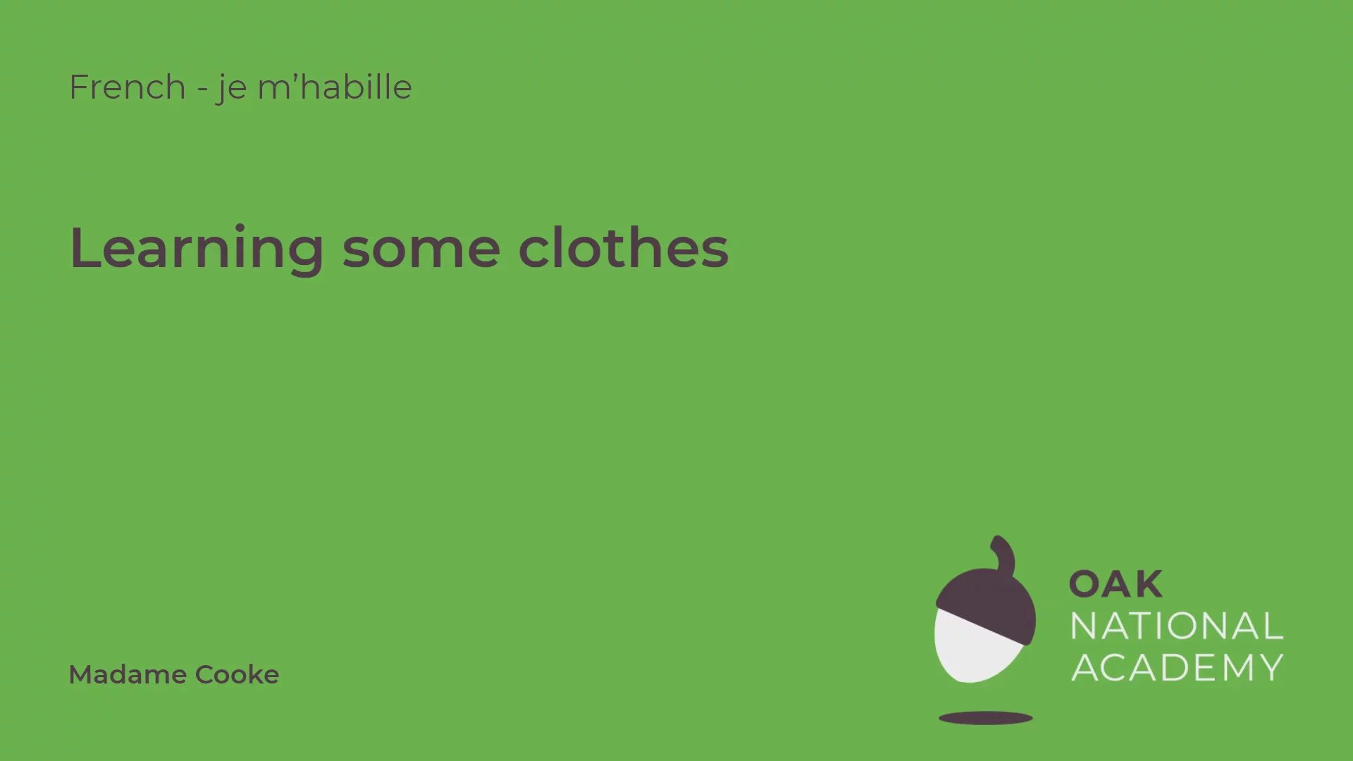 Learning some clothes