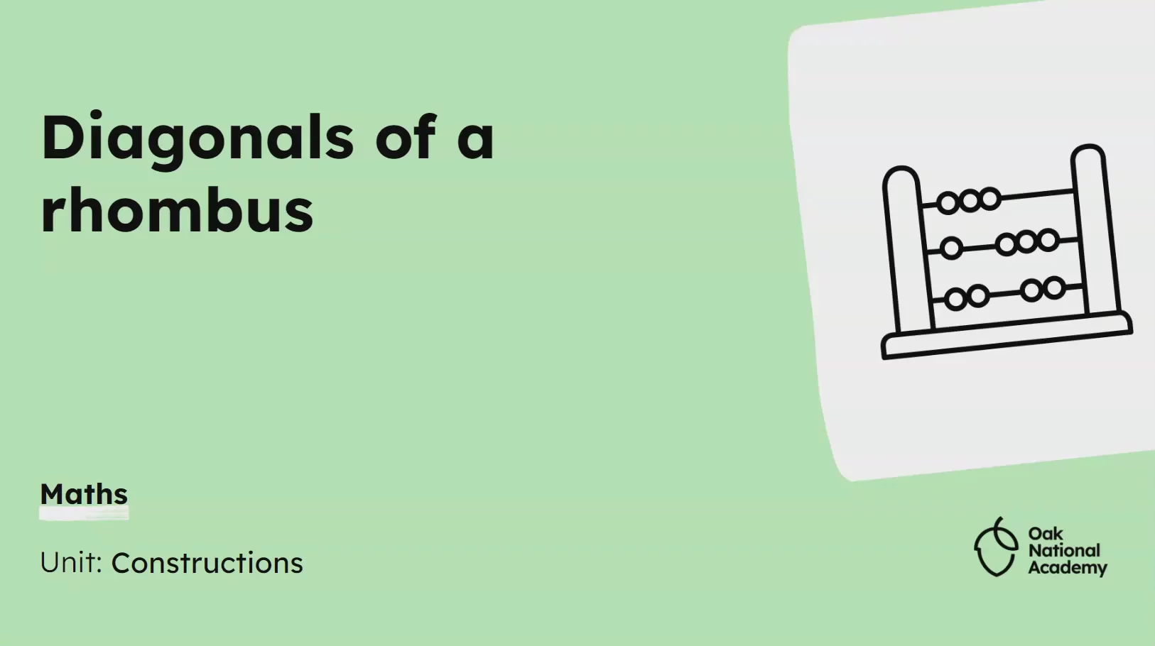 Diagonals of a rhombus