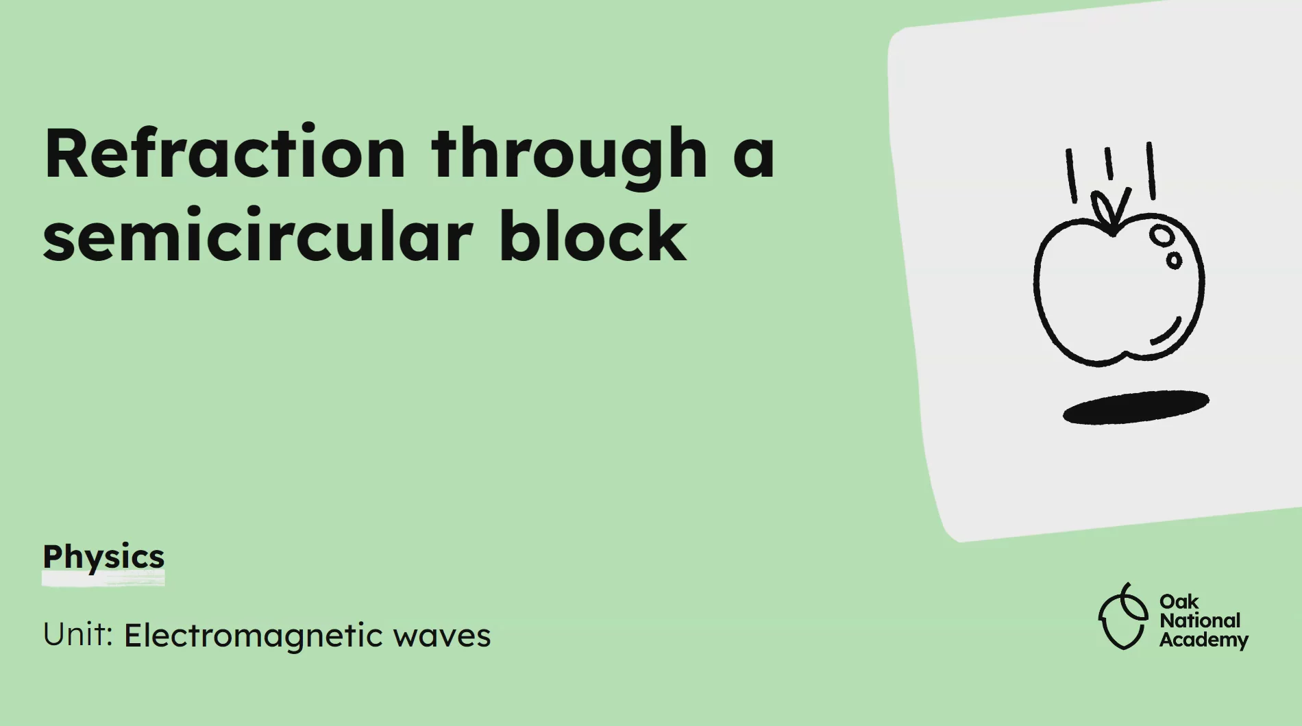 Refraction through a semicircular block