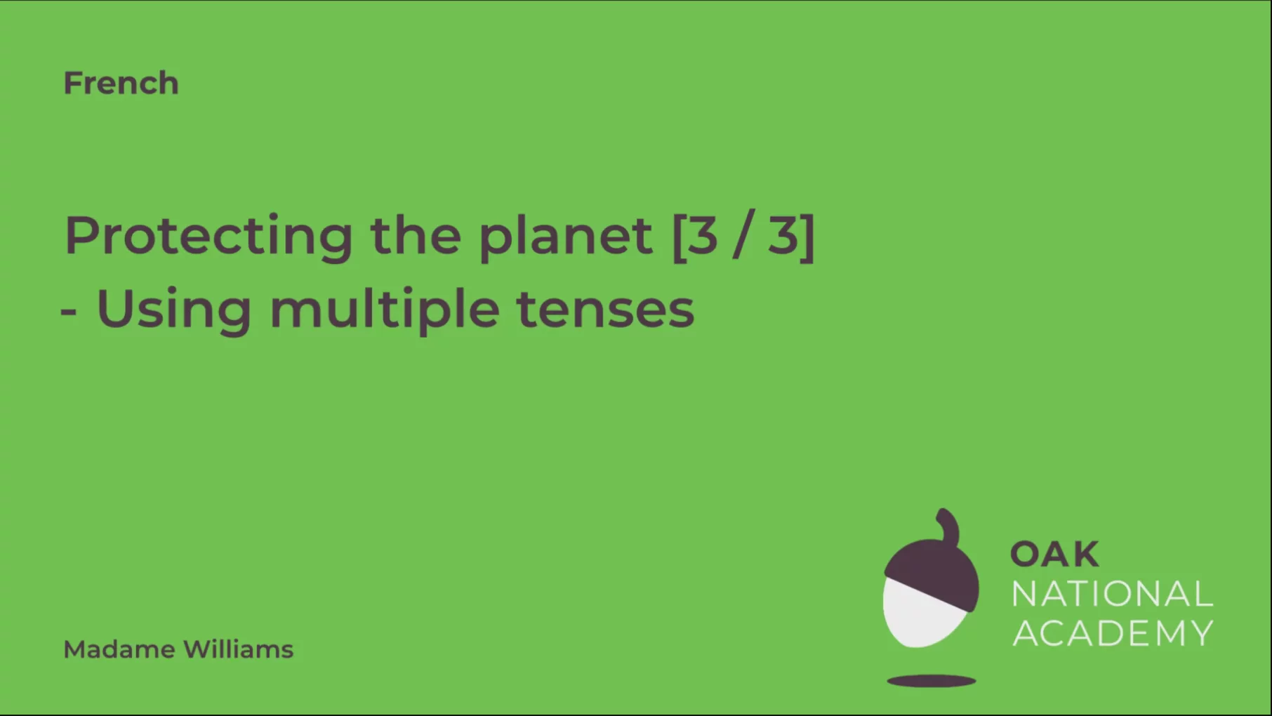 Protecting the planet (Part 3/3)