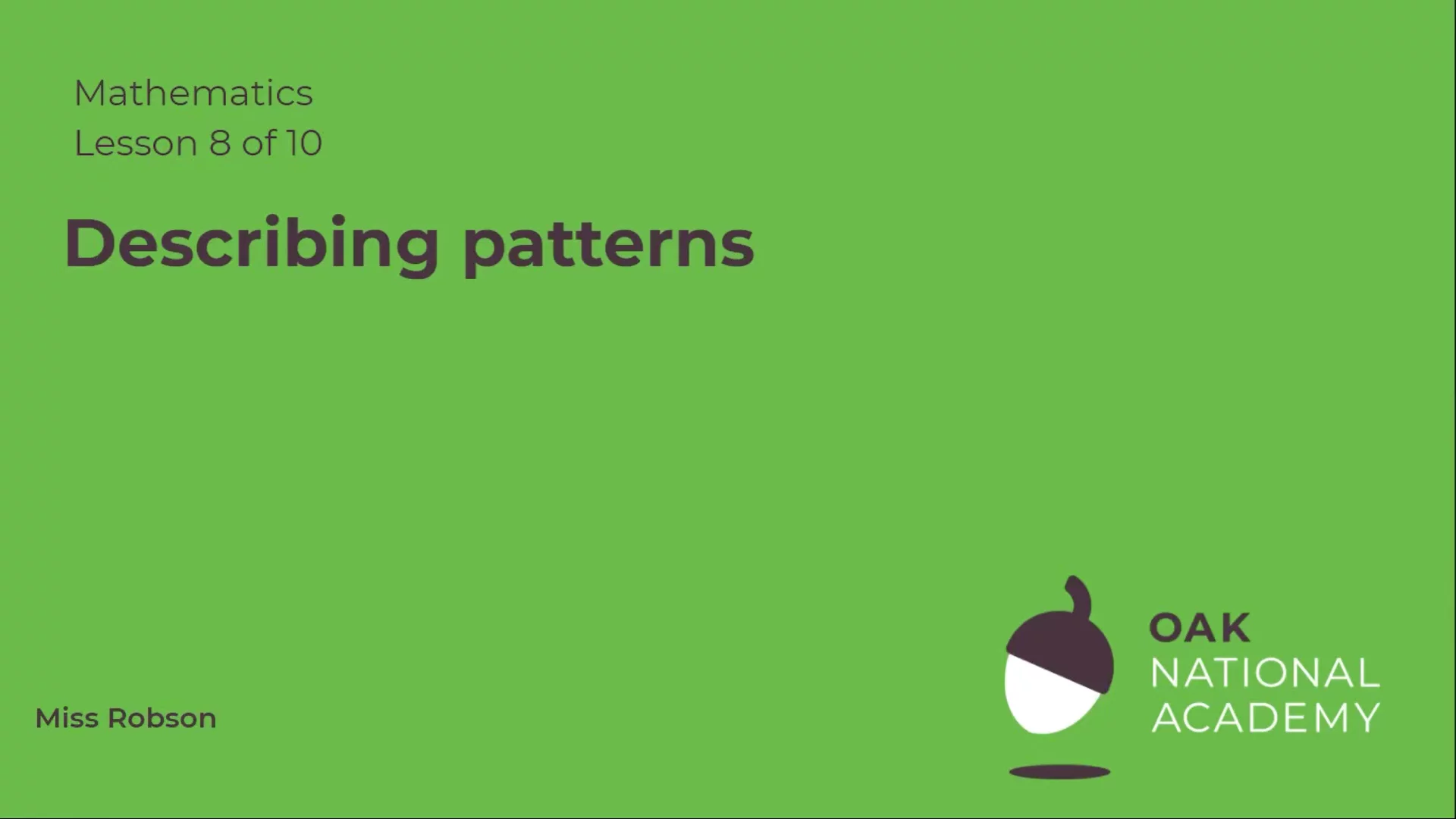 Describing patterns