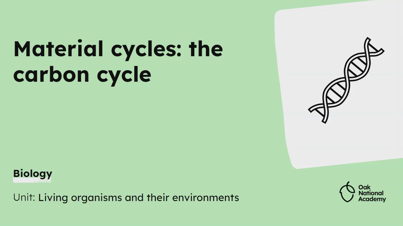 Material cycles: the carbon cycle