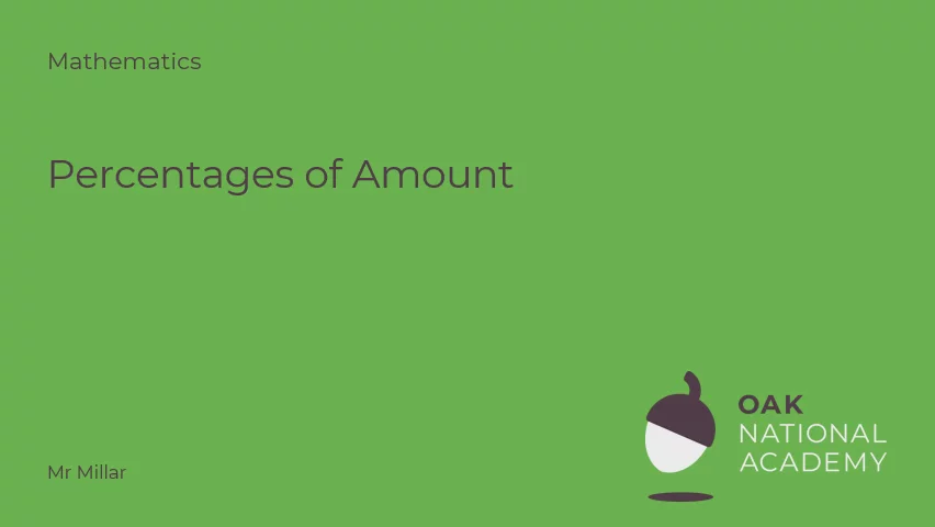 Percentages of amount
