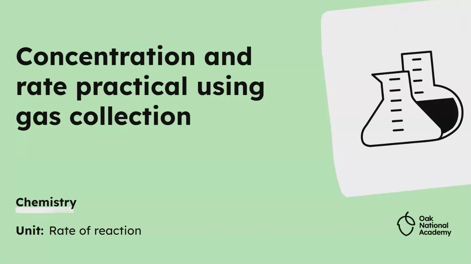 Concentration and rate: practical using gas collection method