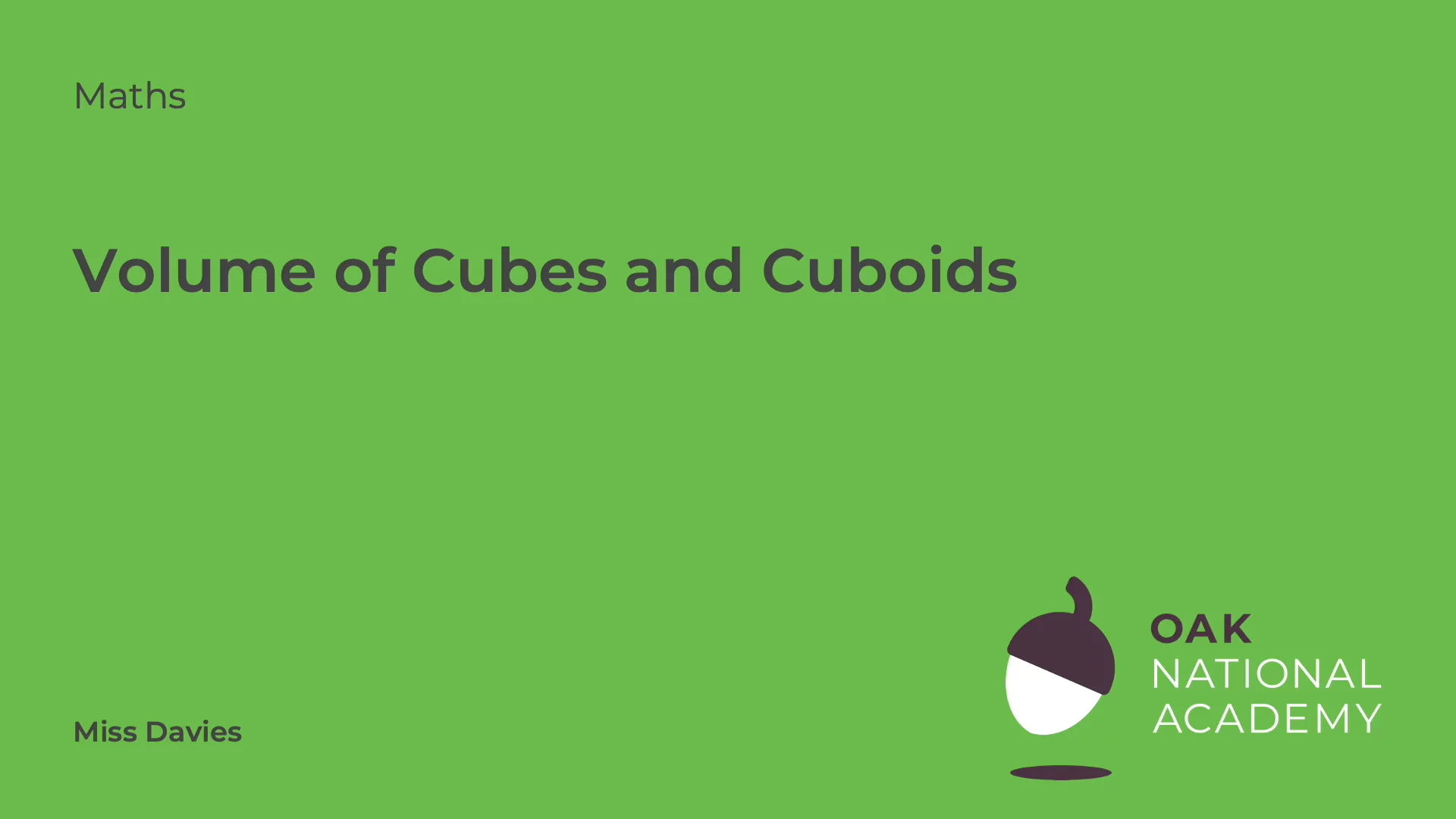 Volume of Cubes and Cuboids