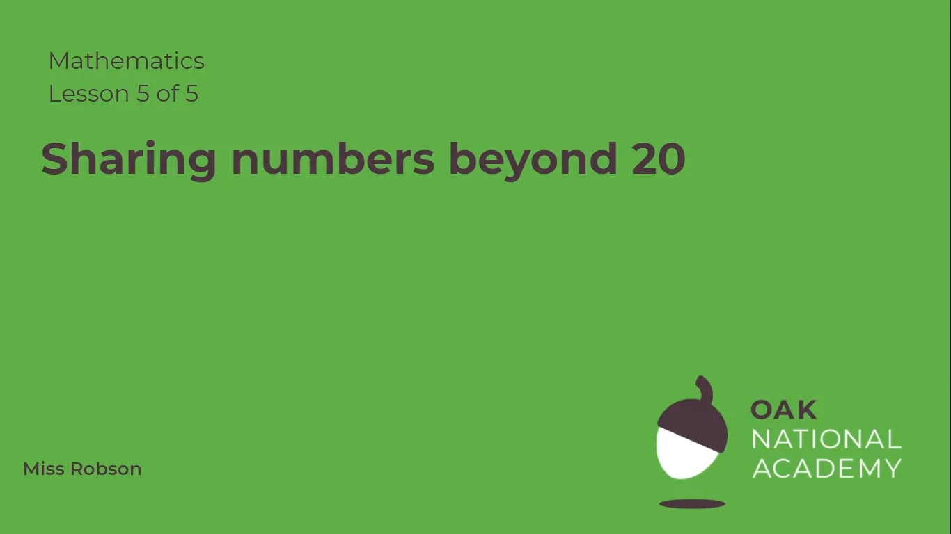 Sharing numbers beyond 20