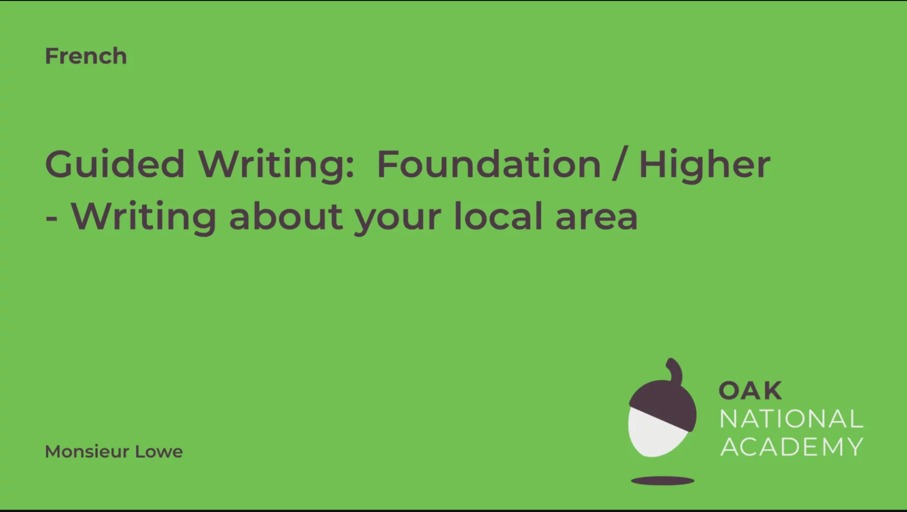 Guided Writing: Tense formation