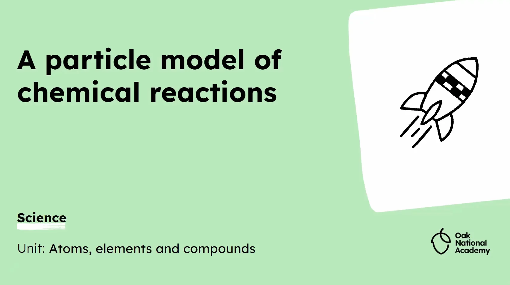 A particle model of chemical reactions