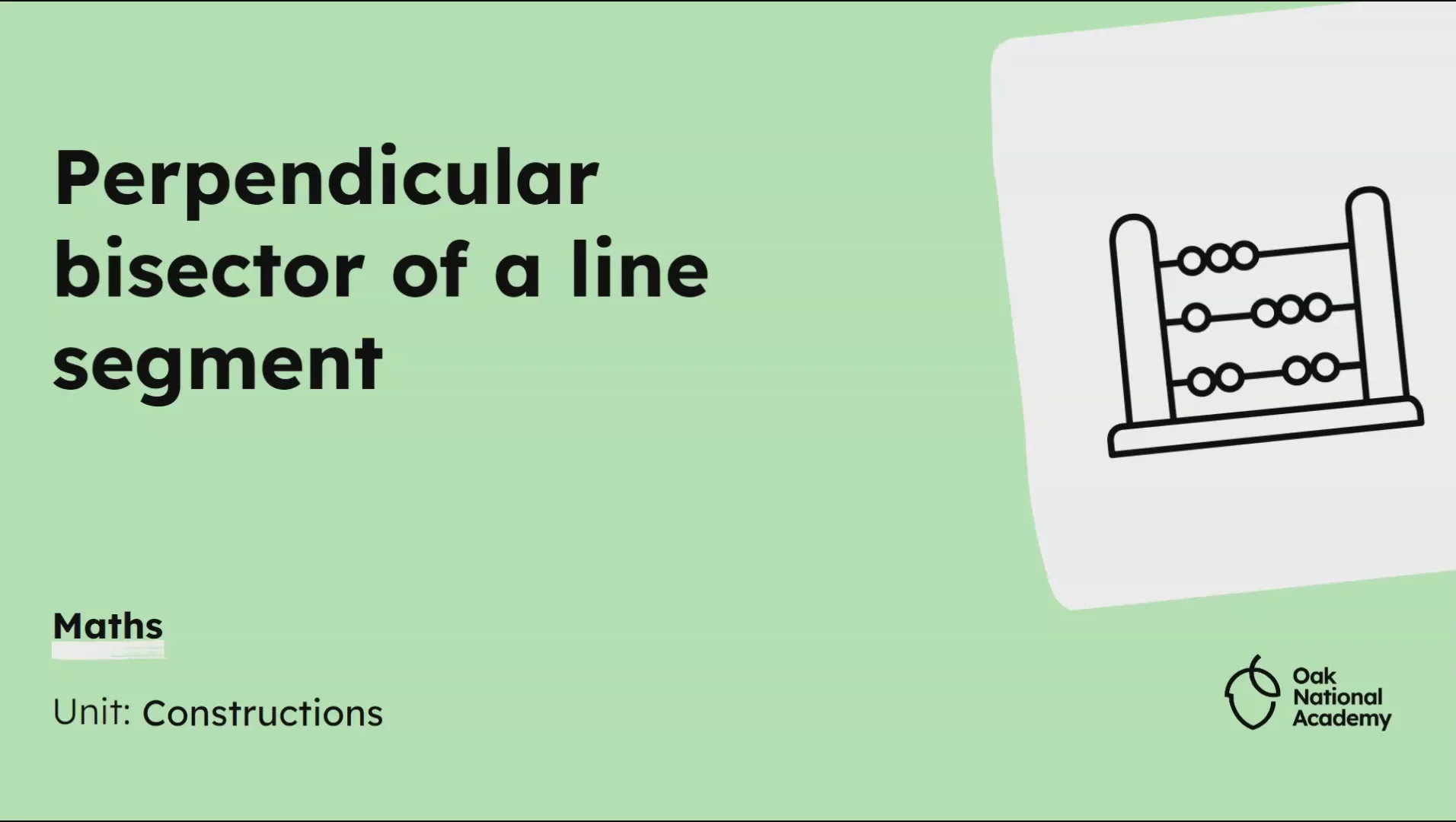 Perpendicular bisector of a line segment