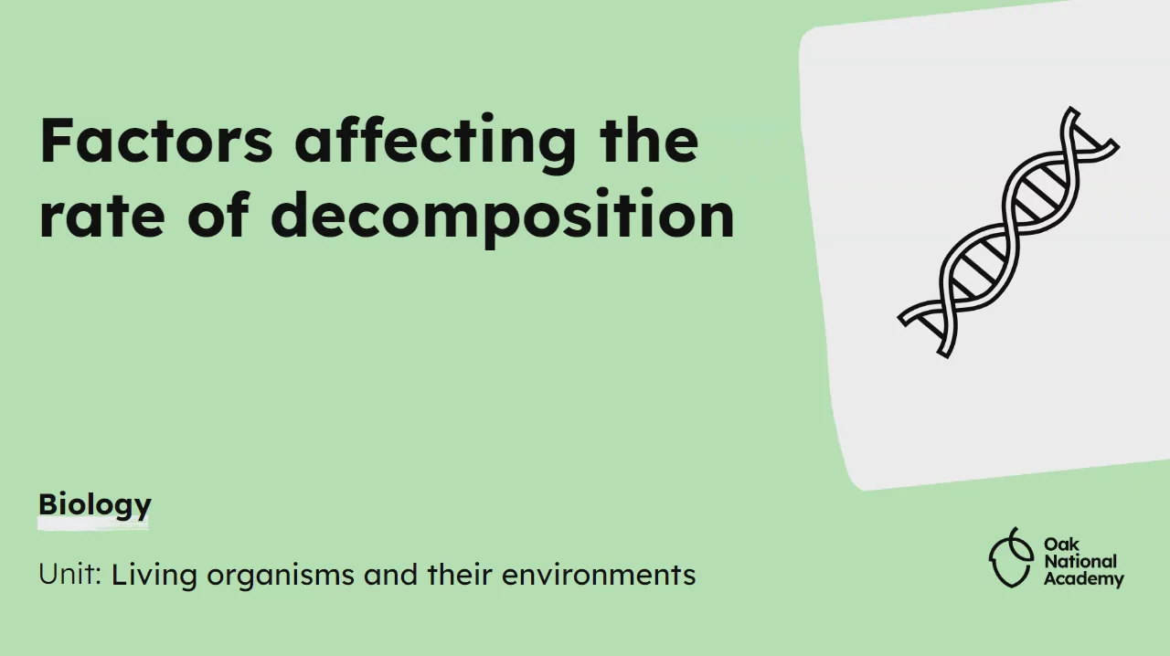 Factors affecting the rate of decomposition