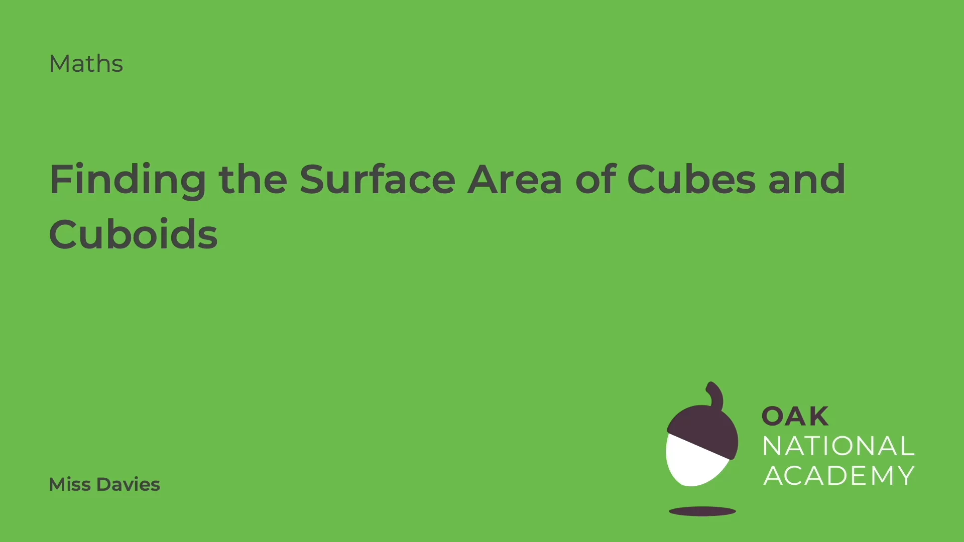 Finding the Surface Area of Cubes and Cuboids