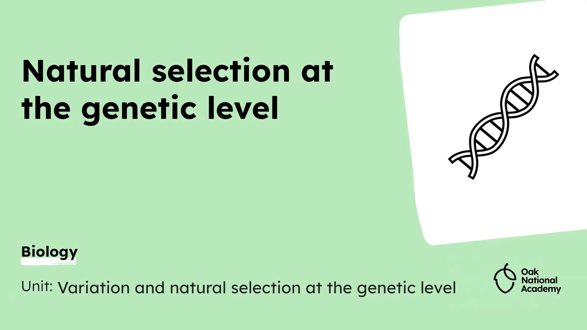 Natural selection at the genetic level