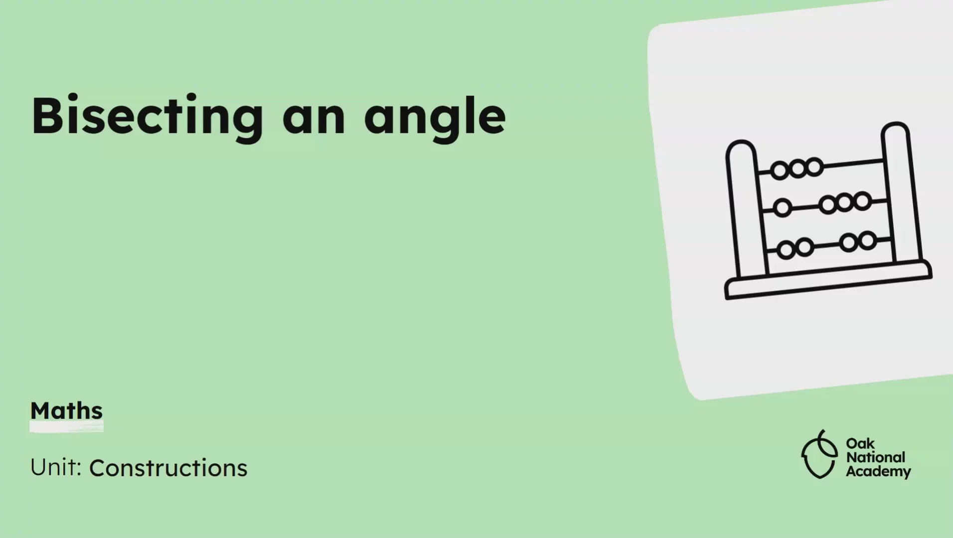 Bisecting an angle