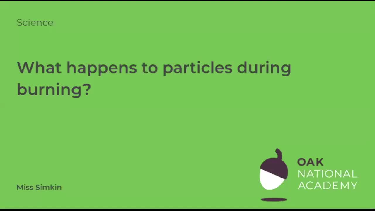 What happens to particles during burning?