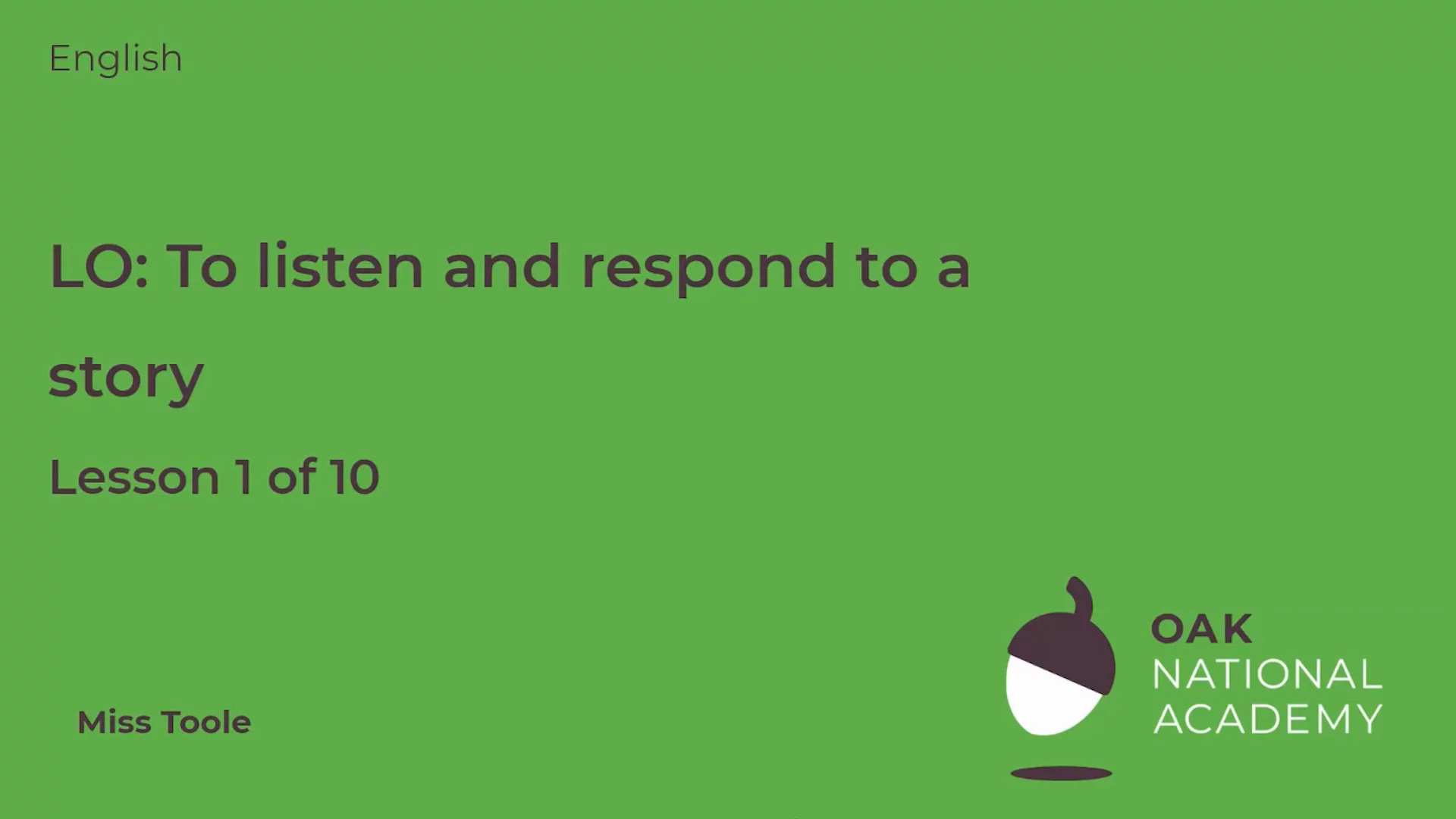 To listen and respond to a story