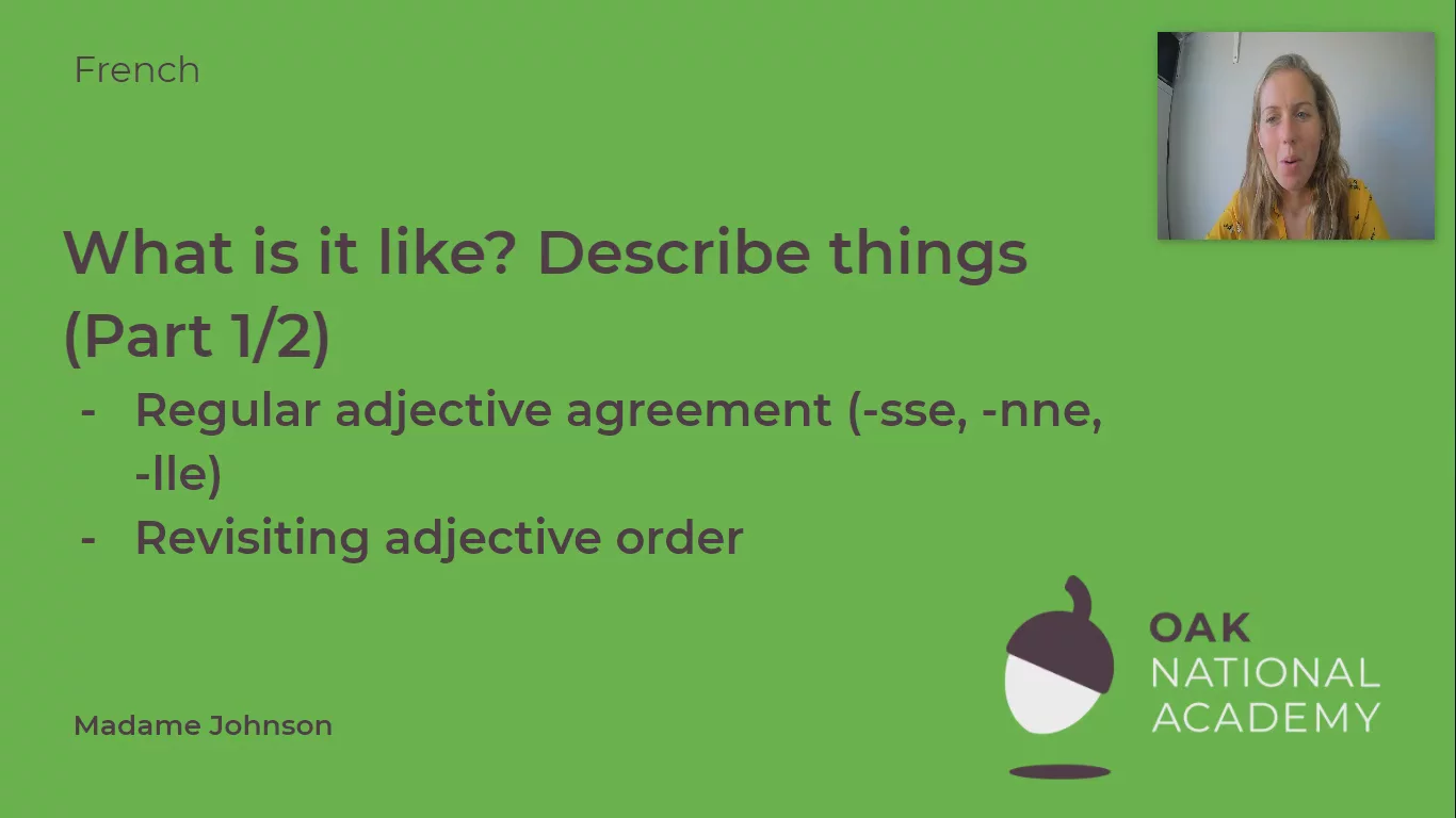 What is it like? Describe things (Part 1/2)