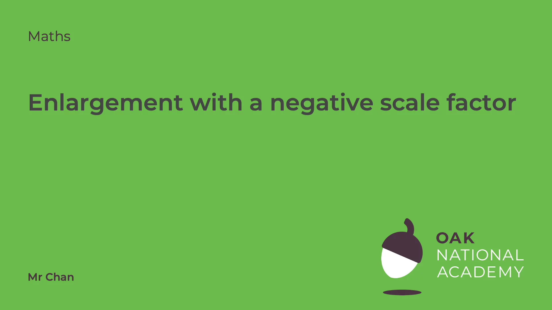 Enlargement with a negative scale factor