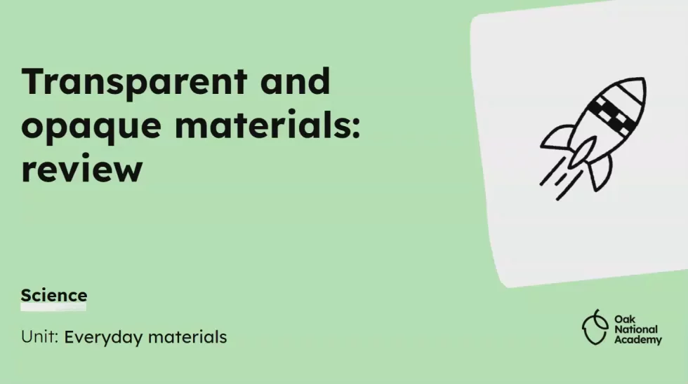 Transparent and opaque materials: review