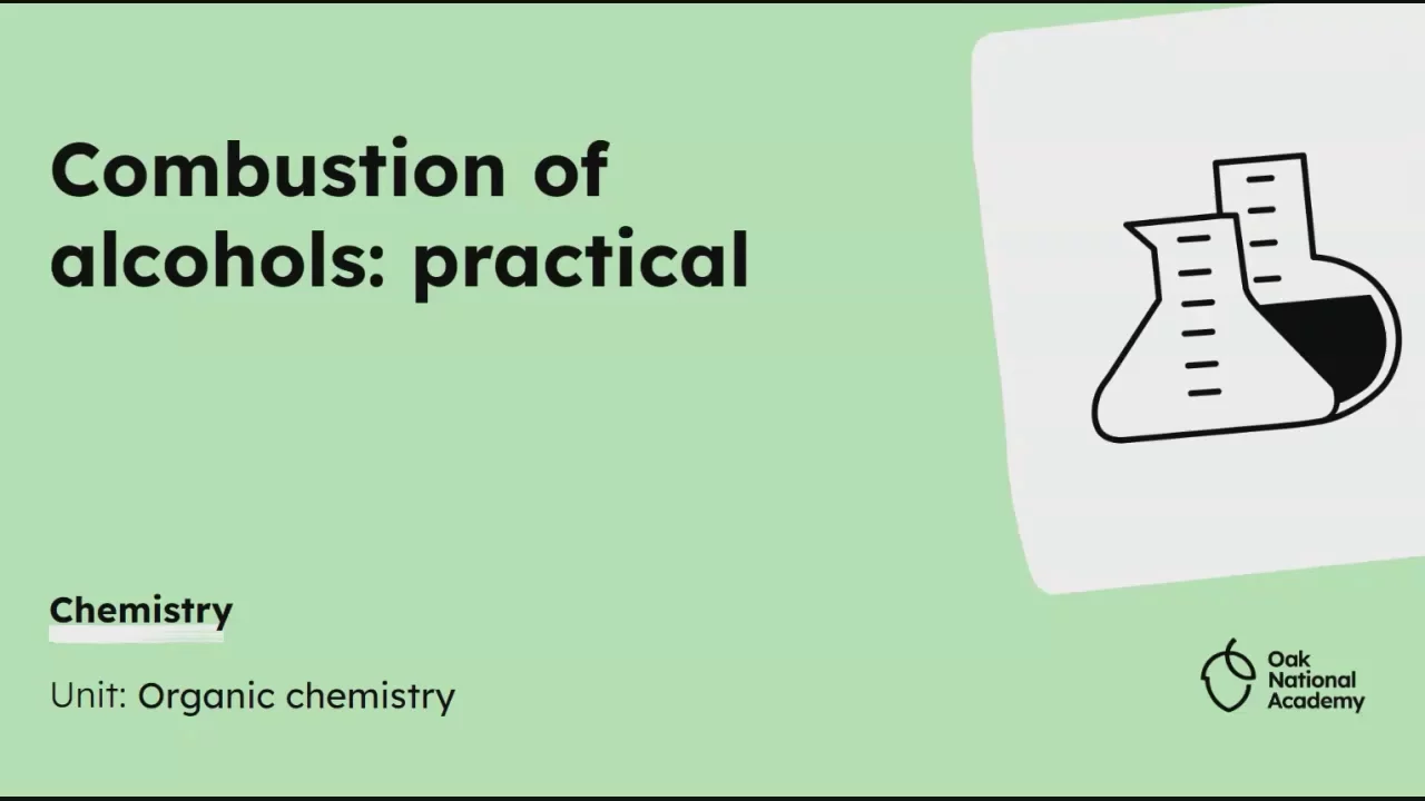 Combustion of alcohols: practical