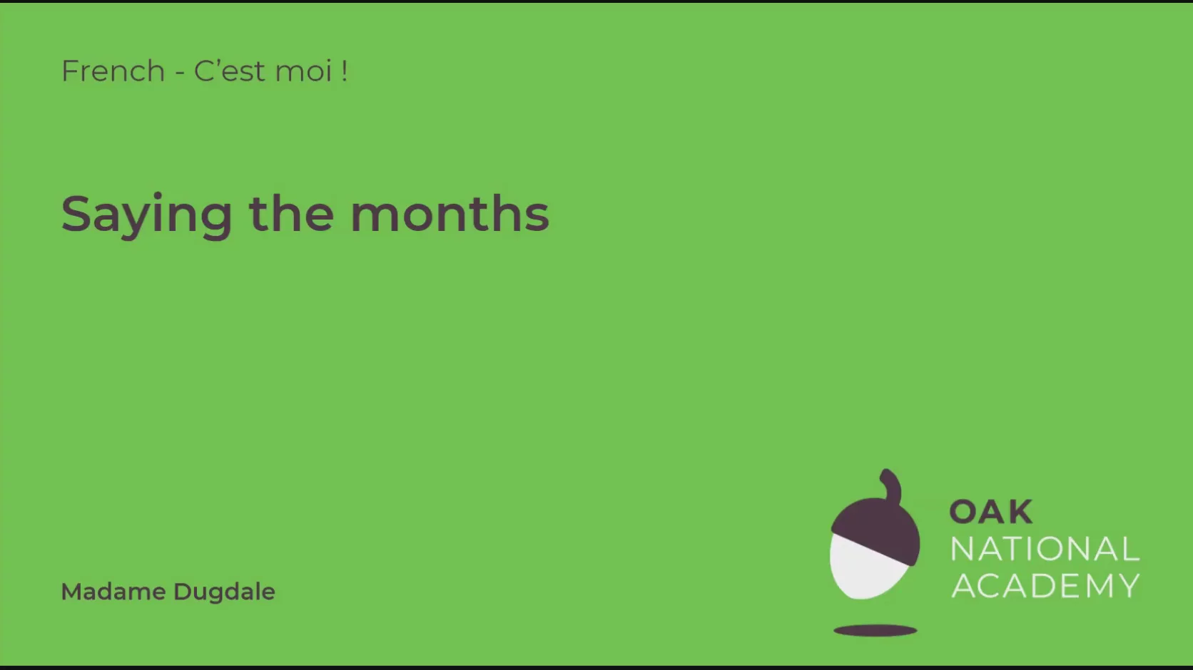 Saying the months