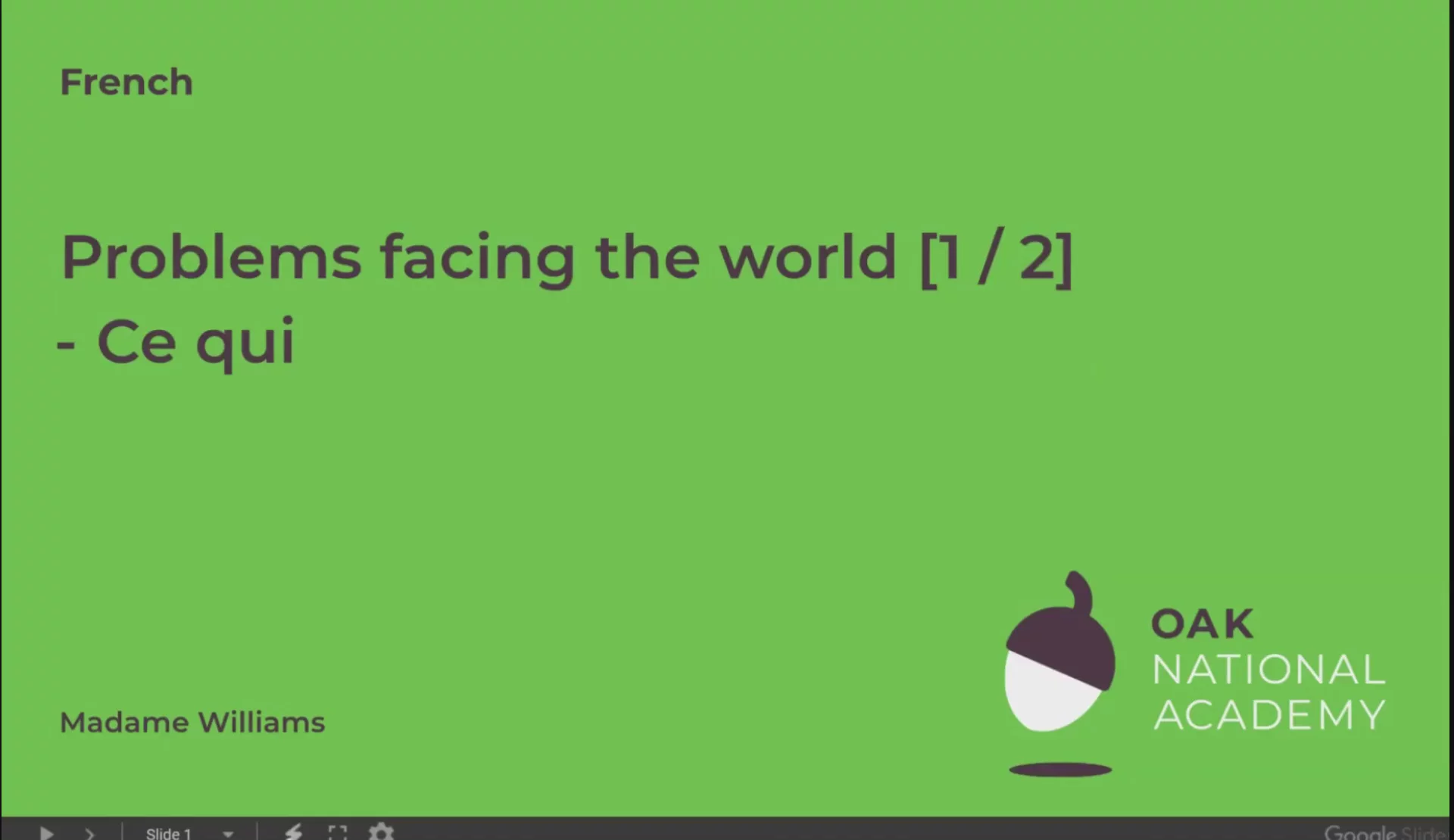 Problems facing the world (Part 1/2)