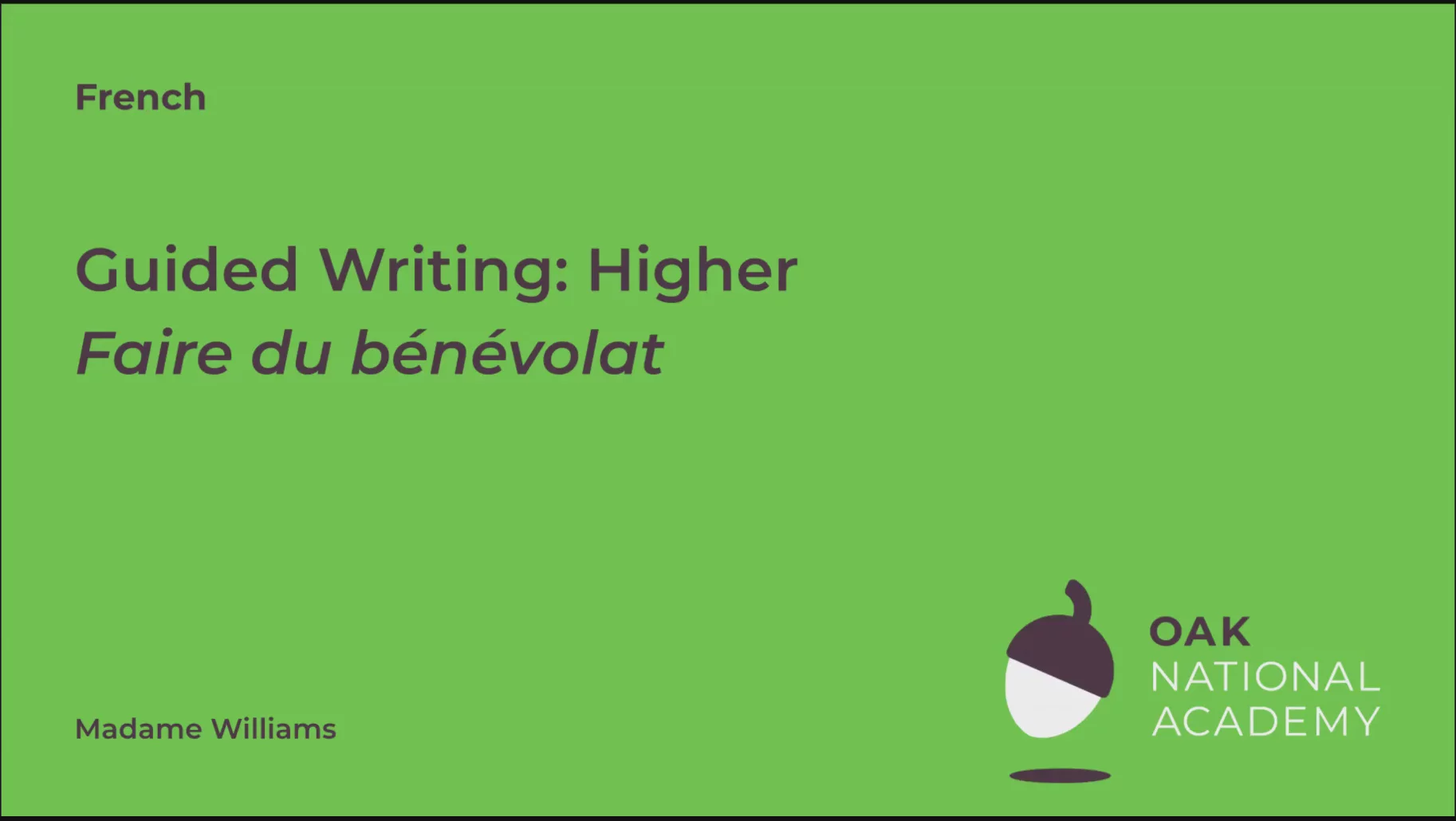 Guided Writing Higher: Volunteering