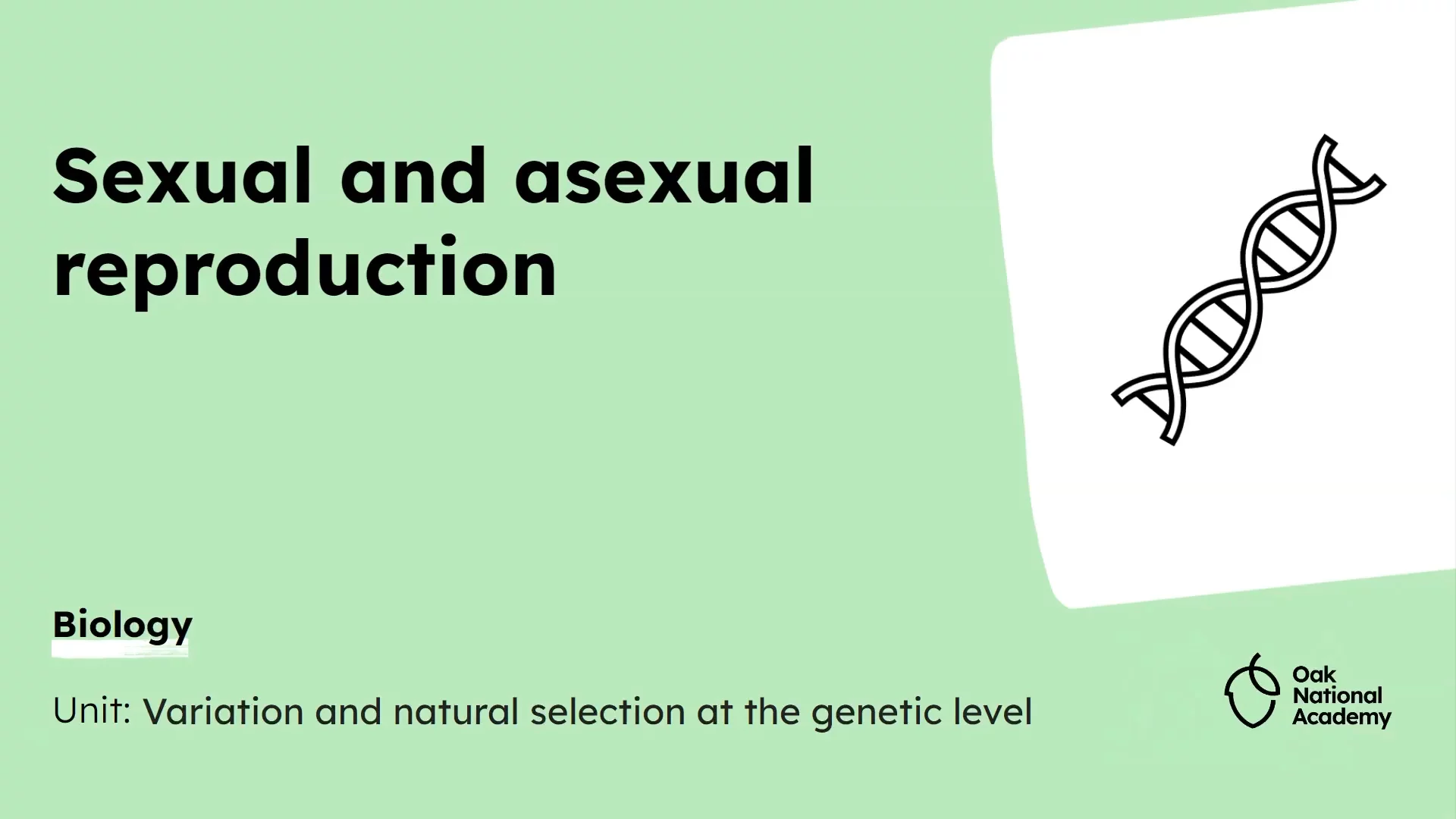 Sexual and asexual reproduction