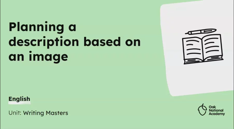 Planning a description based on an image