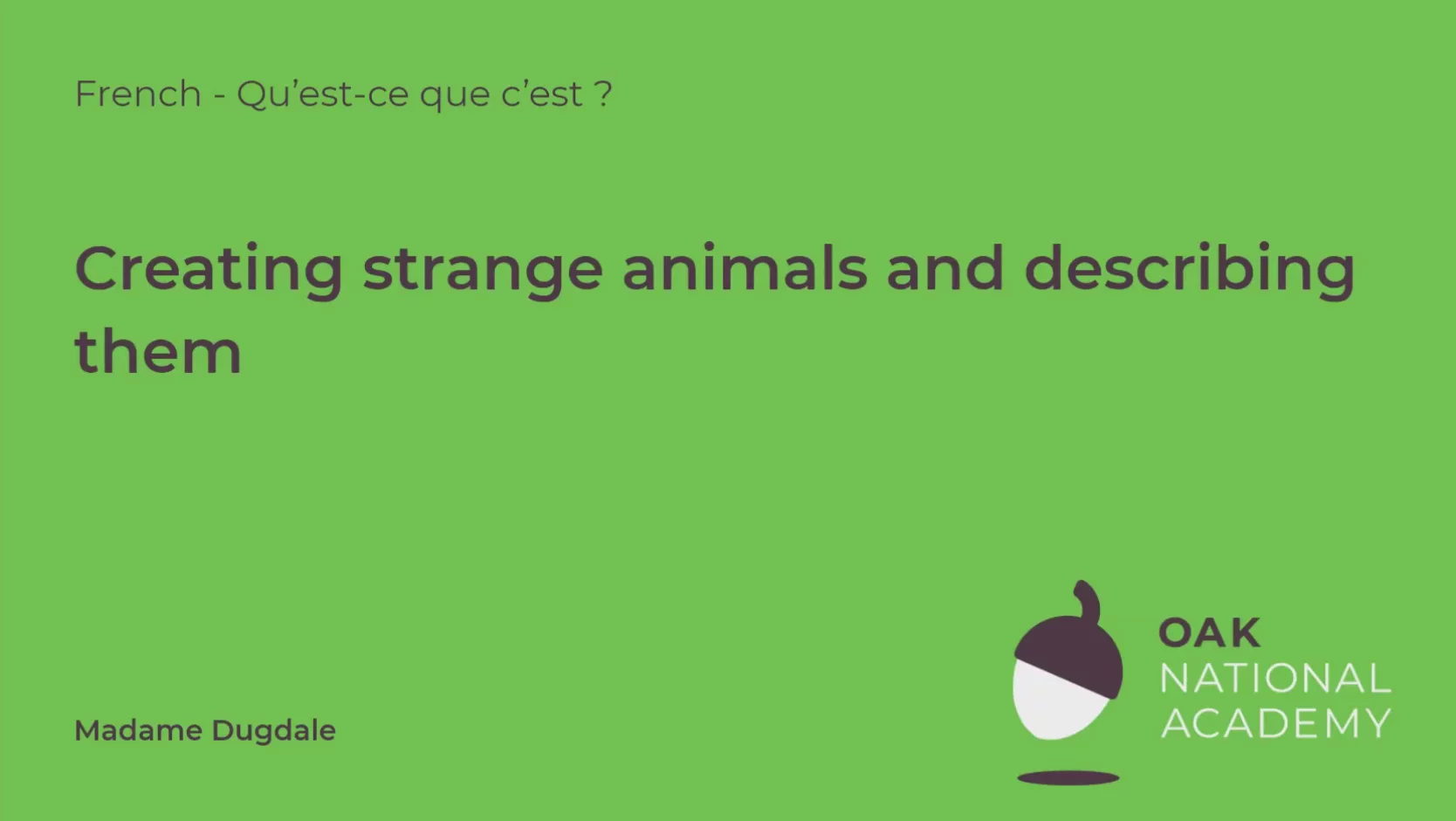 Creating strange animals and describing them