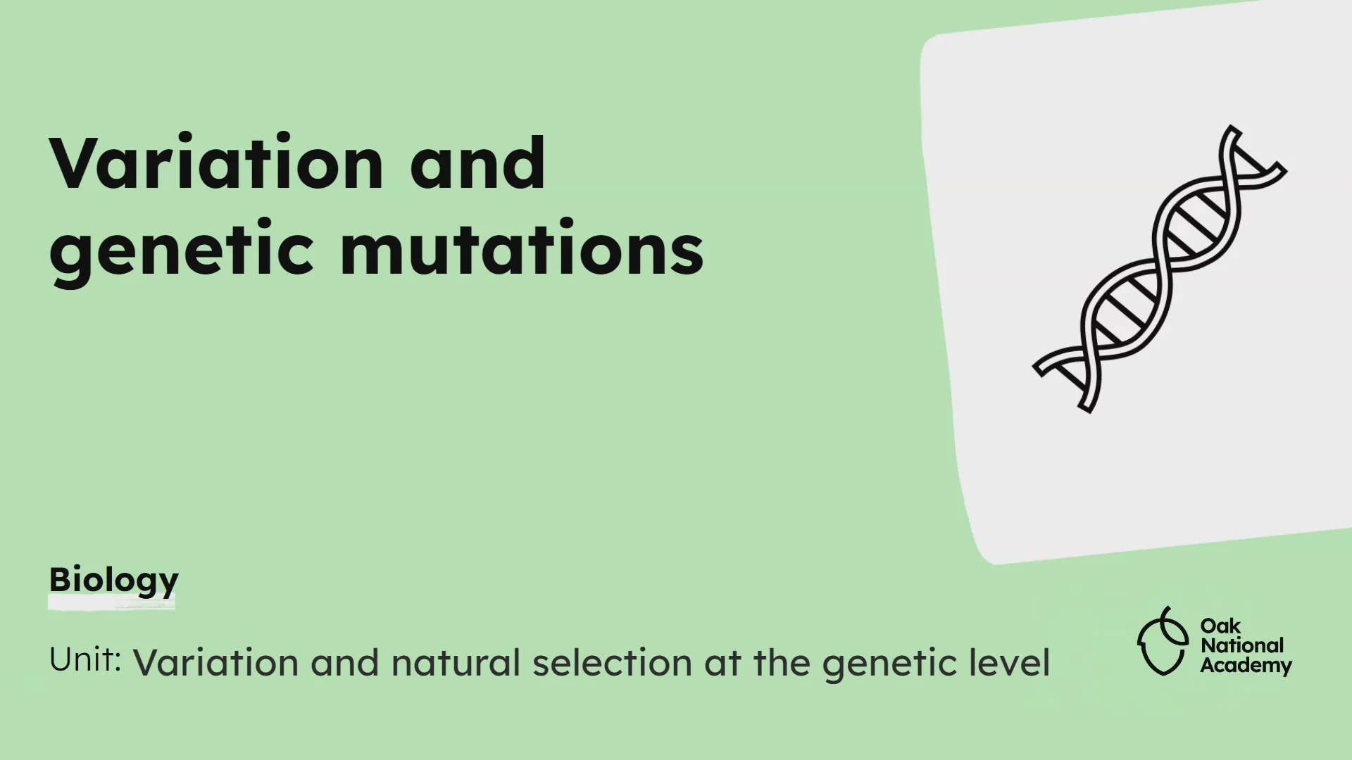 Variation and genetic mutations