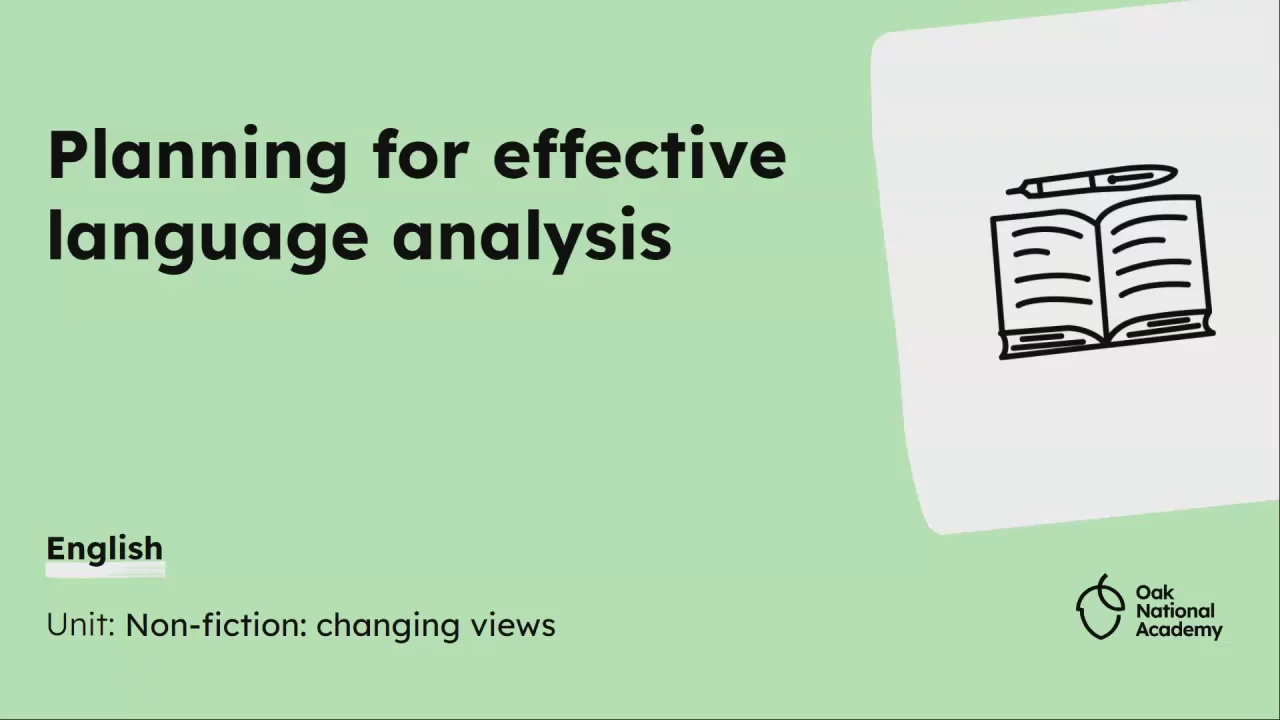 Planning for effective language analysis