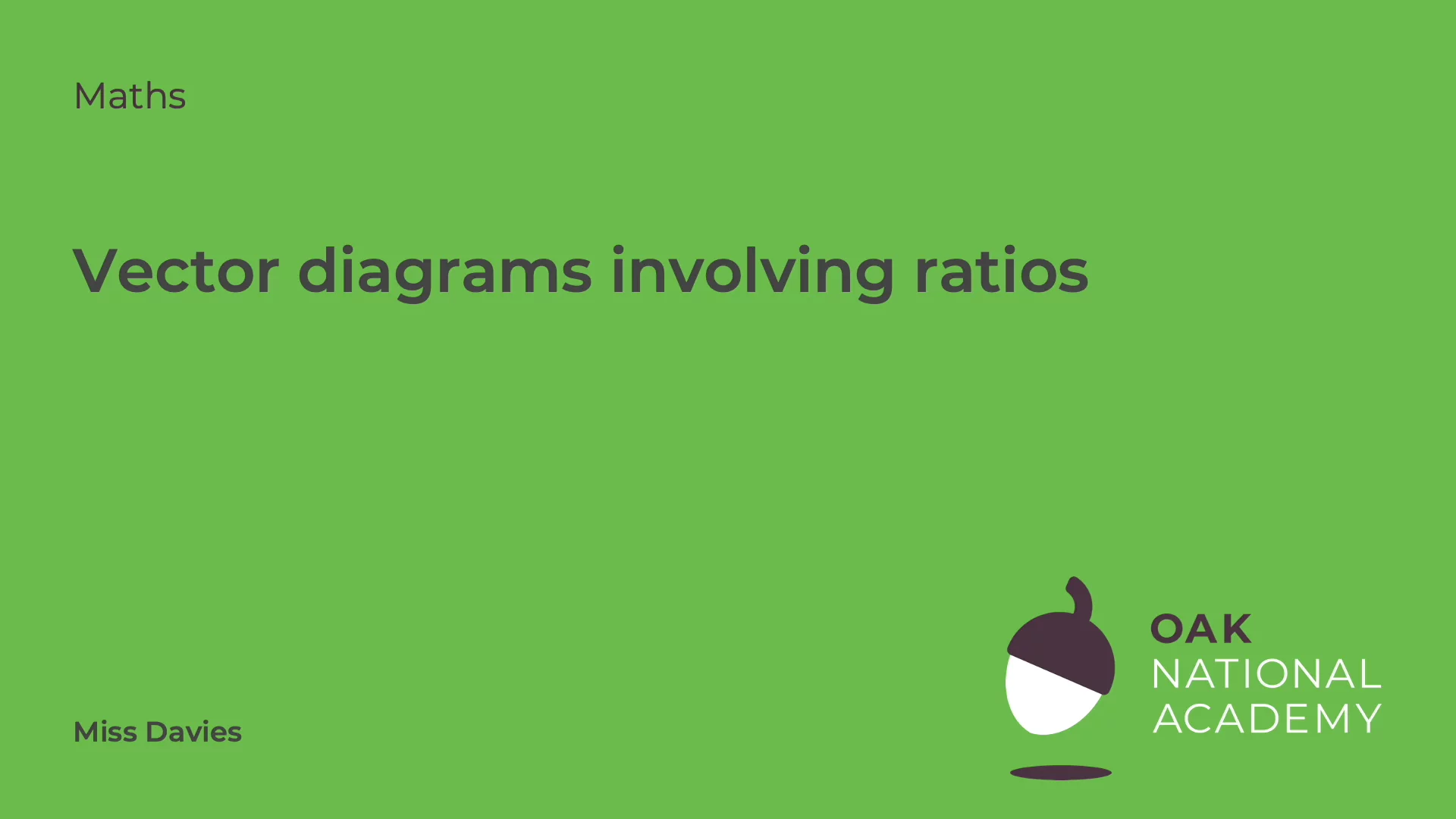 Vector diagrams involving ratios