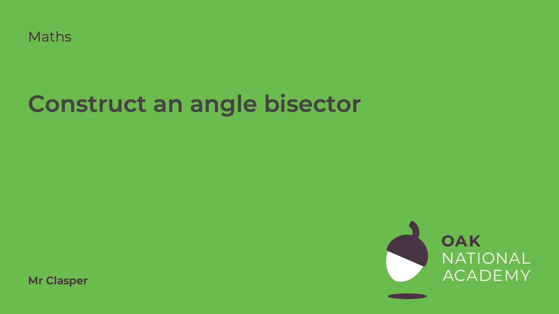 Construct an angle bisector