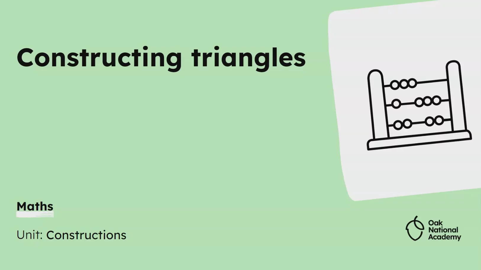 Constructing triangles