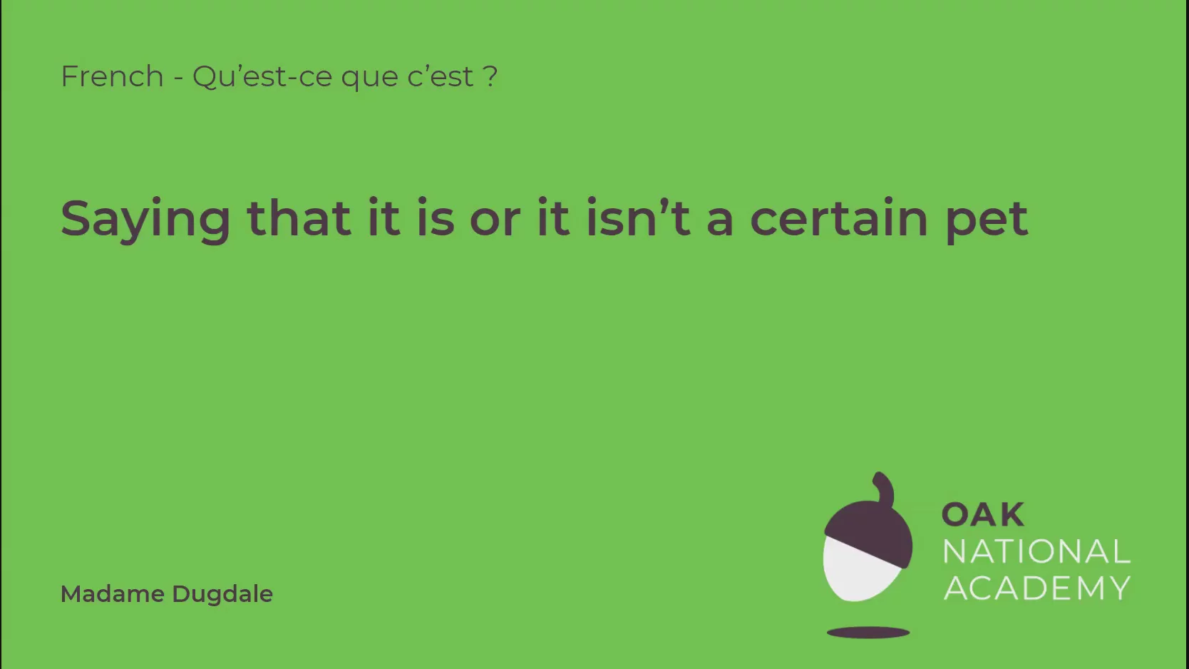 Saying that it is or isn't a certain pet