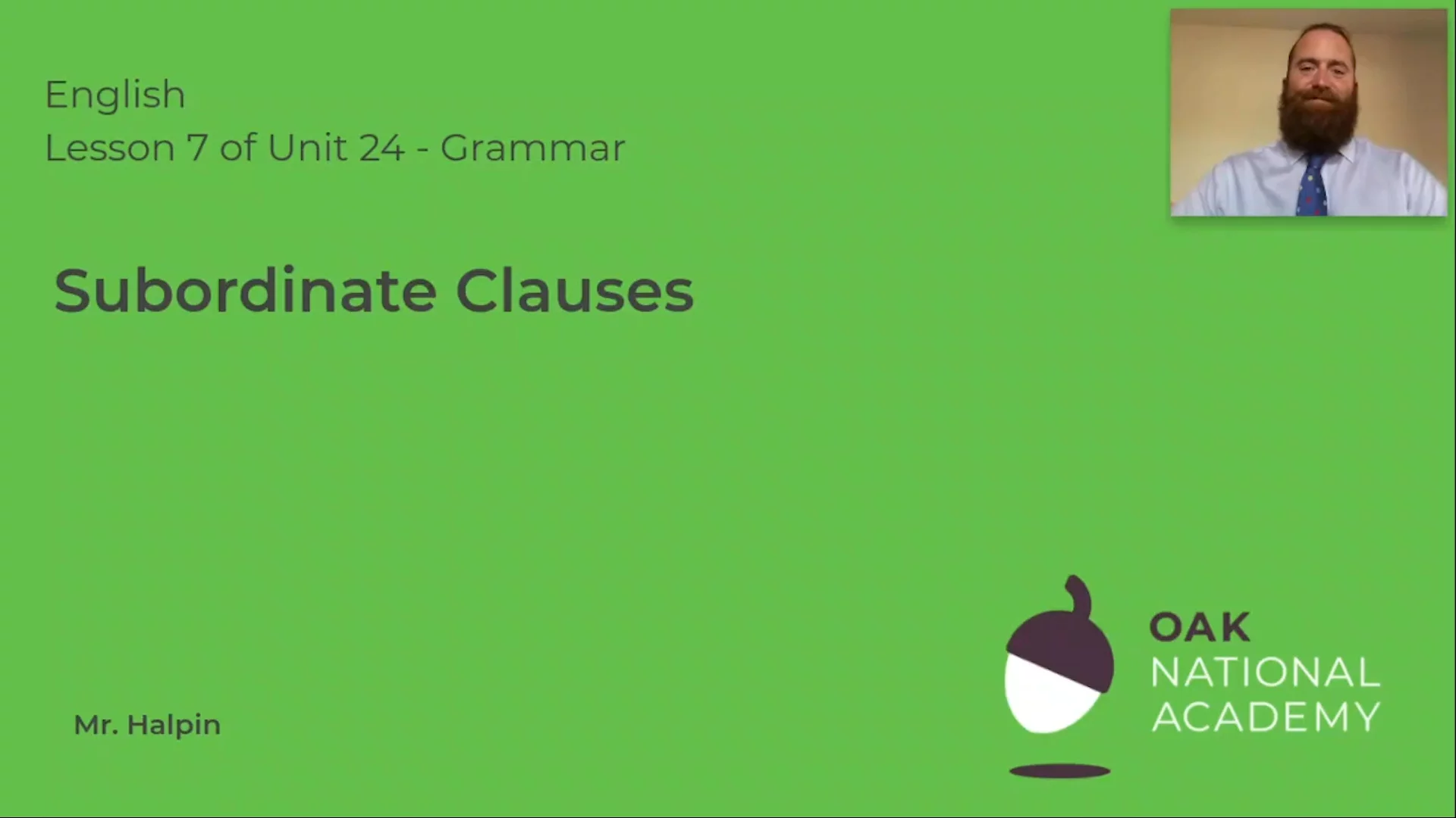 Subordinate clauses