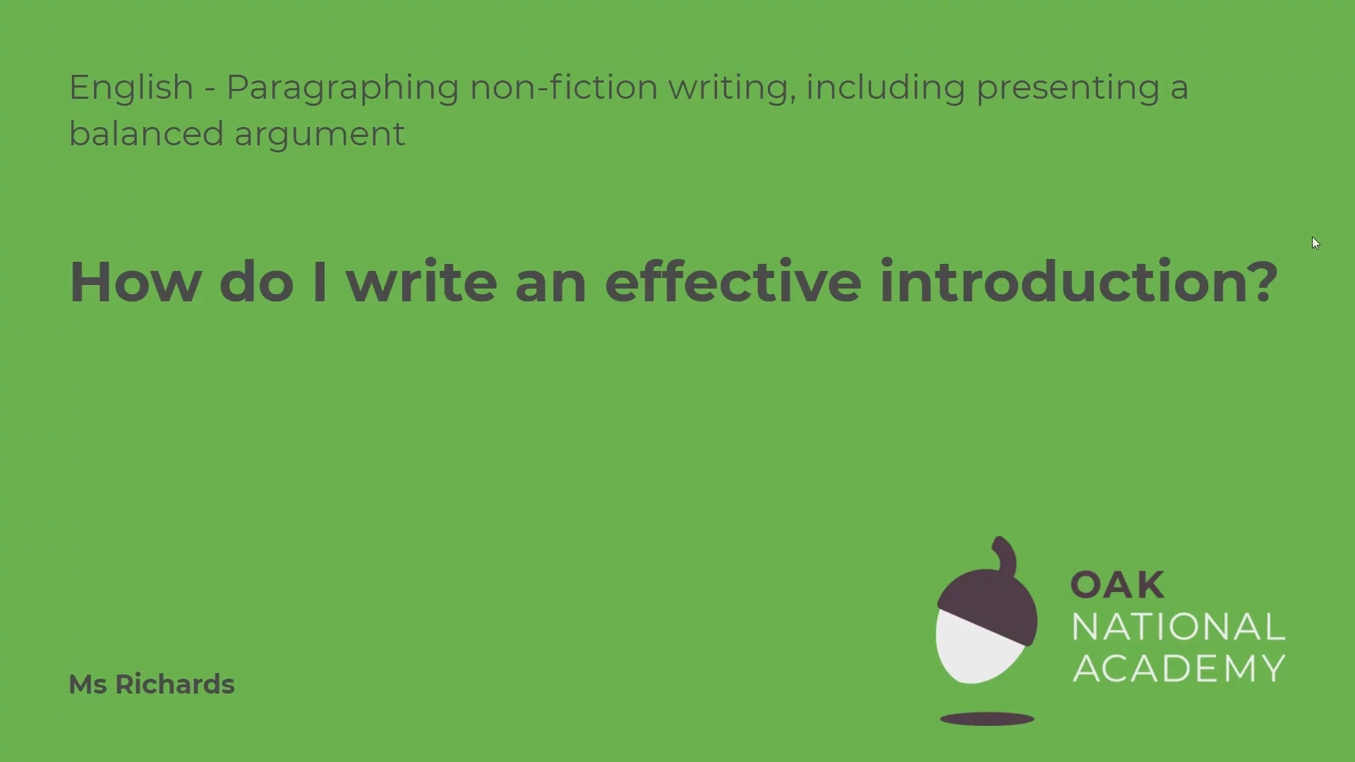 How do I write an effective introduction?