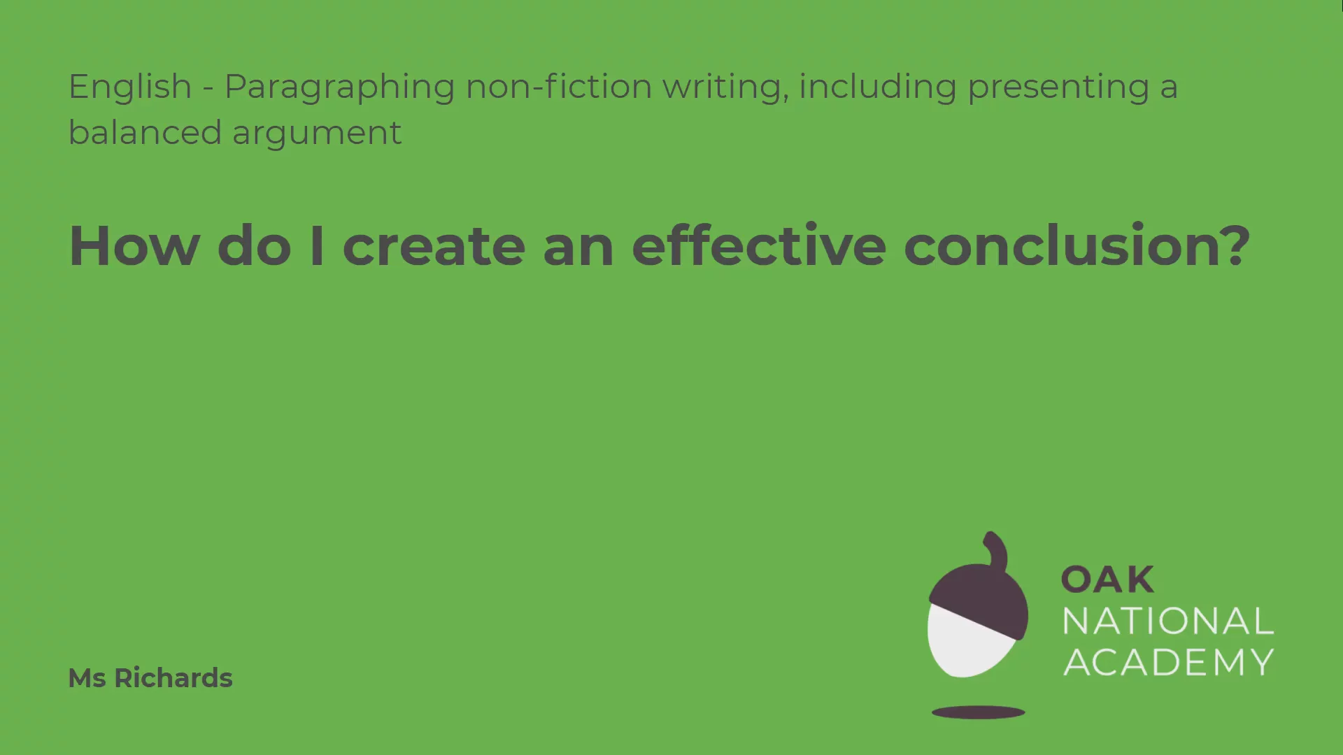 How do I create an effective conclusion?