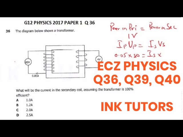 ECZ PHYSICS GRADE 12 PAPER 1 QUESTION AND ANSWERS(ECZ PHYSICS PAST PAPERS ANSWERS)ecz gce physics