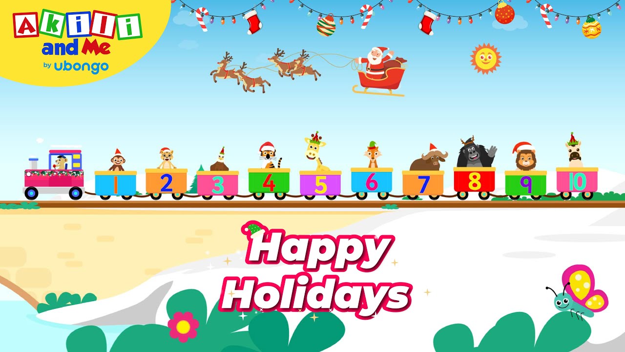 Numbers Train! Count & Order Numbers | Akili and Me Holiday Special | African Educational Cartoons